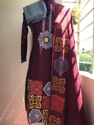 পিউর কটন স্টিচ ড্রেস – মডার্ন এমব্রয়ডারি ও সফট ফিট